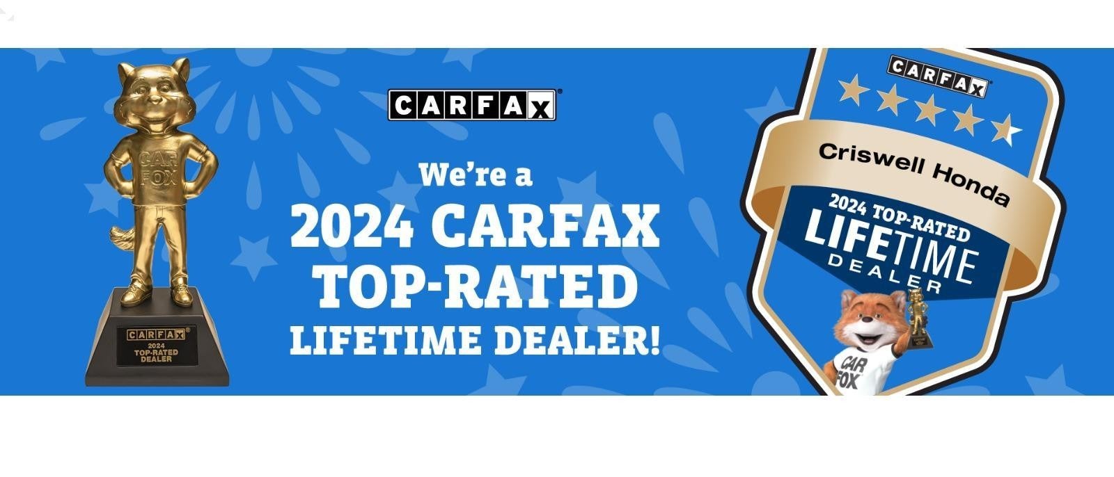 Top rated carfax dealer at Criswell Honda in Germantown MD