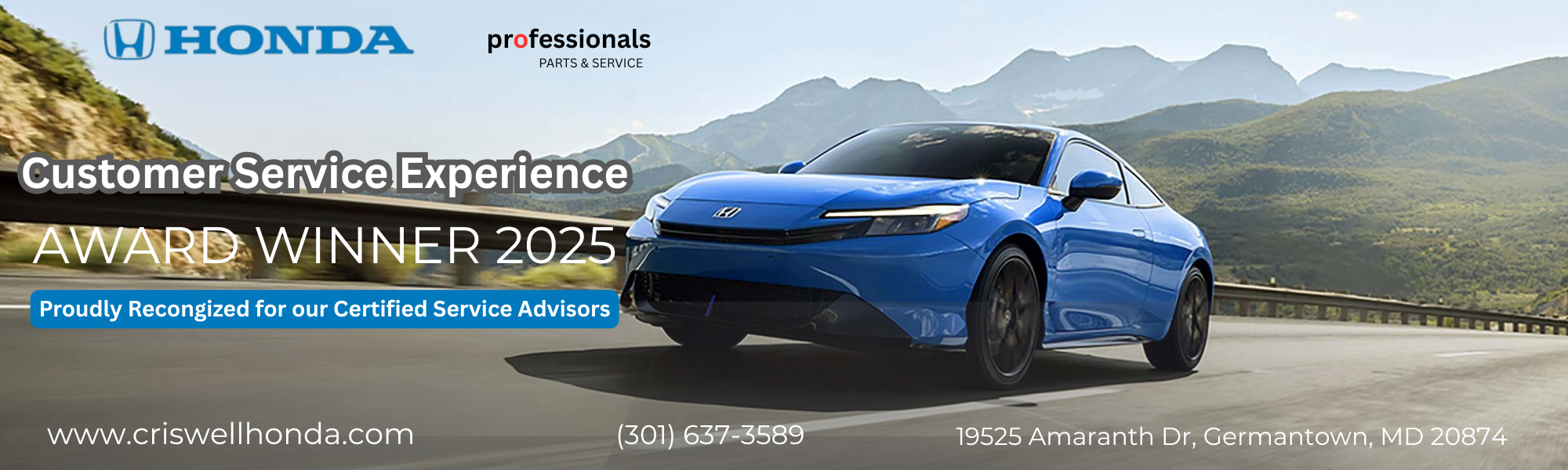 Criswell Honda - Customer Service Experience Award 2025